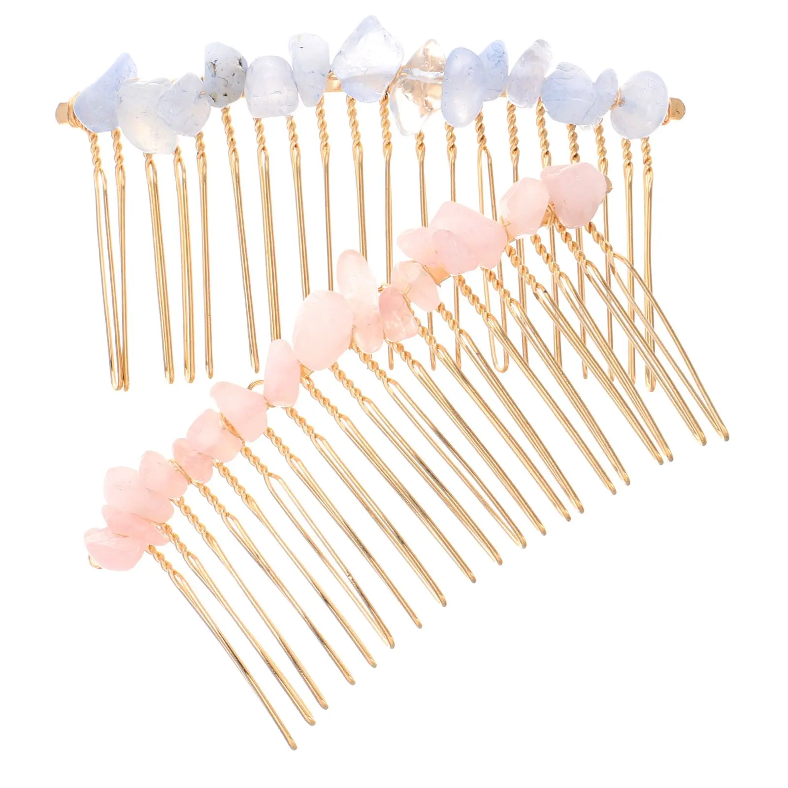

2 Pcs Crystal Headband Retro Comb Wedding Bridal Hair Decorative Combs Decors Bride