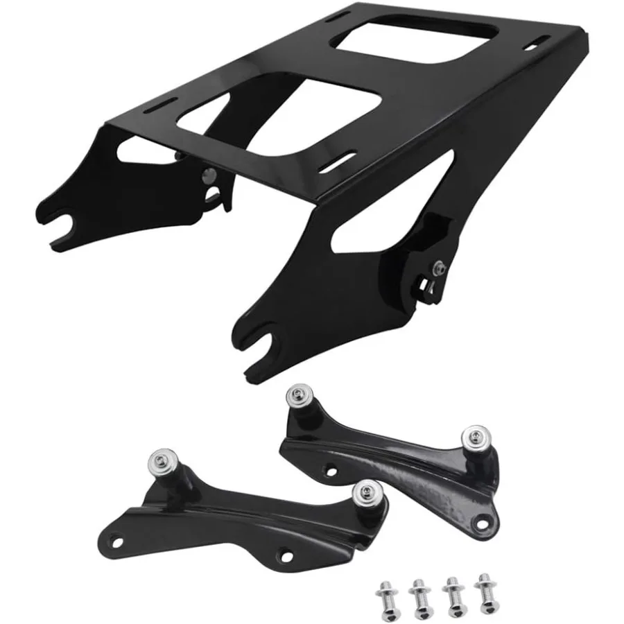 رف أمتعة مثبت على حزمة جولة من TwoUp مع مجموعة أدوات لرسو السفن ذات 4 نقاط لدراجة Harley Touring Road Glide Electra Glide Road King Stre