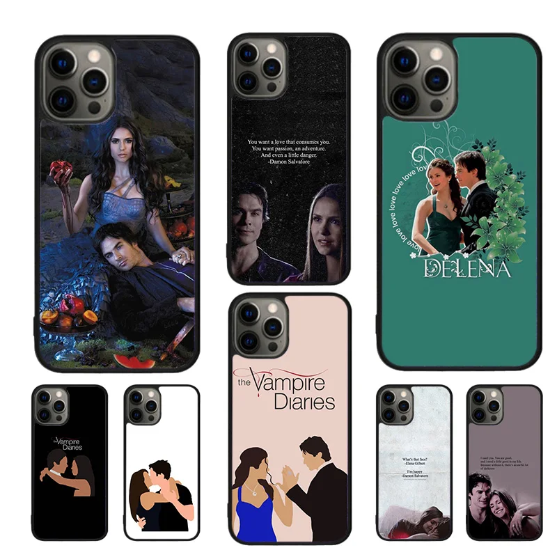 Elena Damon The Vampire Diaries Phone Cases Cover For iPhone 16 15 14 12 13 mini 11 Pro MAX apple 6 7 8 Plus SE2020 Coque