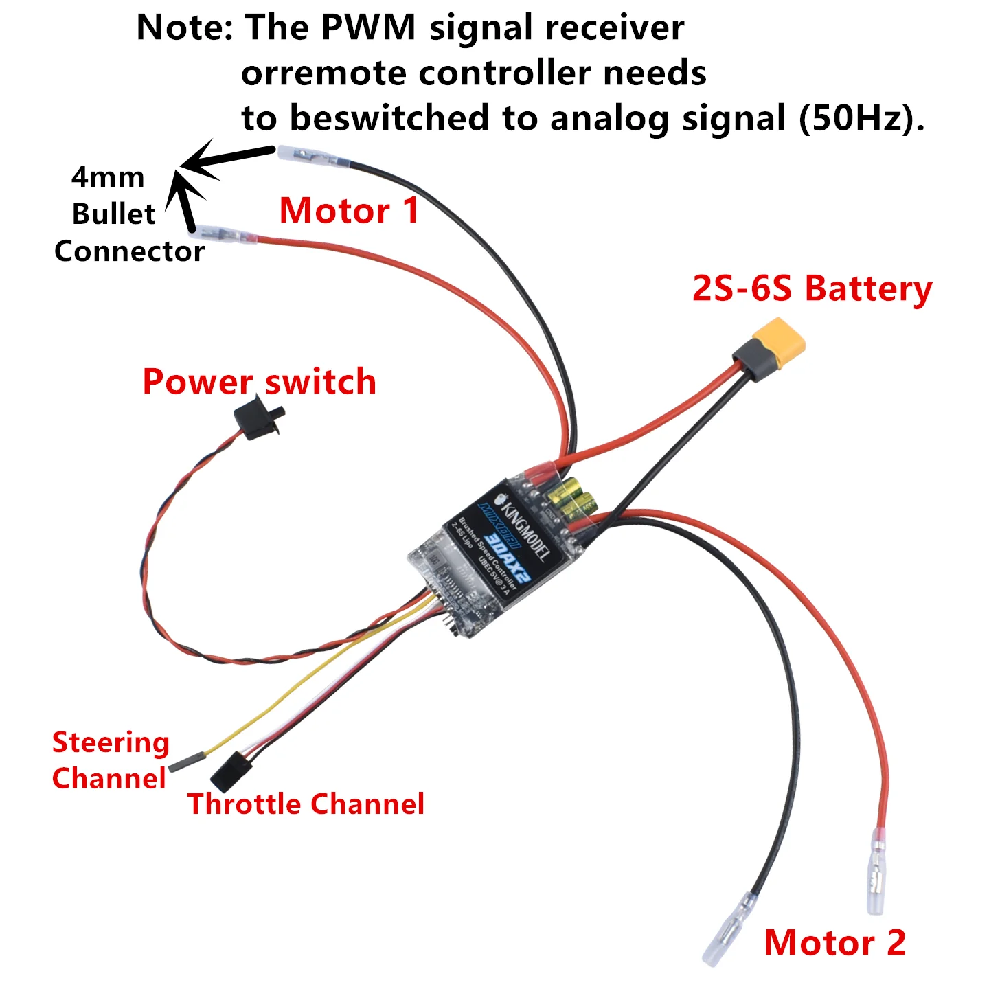 20Ax2 / 30Ax2 ثنائي الاتجاه ثنائي الاتجاه نحى وحدة تحكم في السرعة الكهربائية التحكم المختلط ESC 6-15 فولت لخزان RC/قارب فرق السرعة