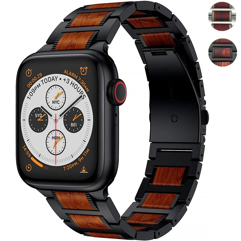 

Correa для applewatch apple watch 42 мм 44 мм ремешок для iWatch Ремешок 38 мм 40 мм ремешки Serie 5 4 3 Наручные красные сандаловые дерева cinturino