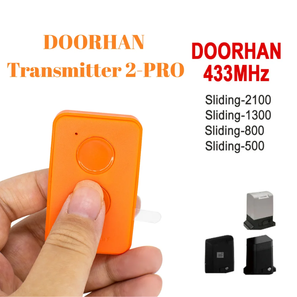 DOORHAN Transmitter 2-Pro Garage Remote Control for All DOORHAN Barrier Remote Control Gate Doorhan 433MHz Keychain,Orange