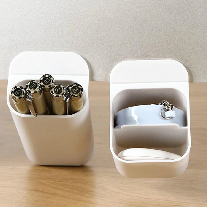 Table Under Paste Plastic Hidden Desk Drawer Organizer Memo Pen Stationery Storage Box Case Desk Drawer Divider Stationery New