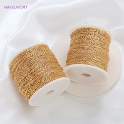 18K Gold Plated 1.3mm/1.6mm/2mm Thin Chain For Jewelry Making Supplies, Bulk Chain DIY Necklace Bracelet Accessory Wholesale