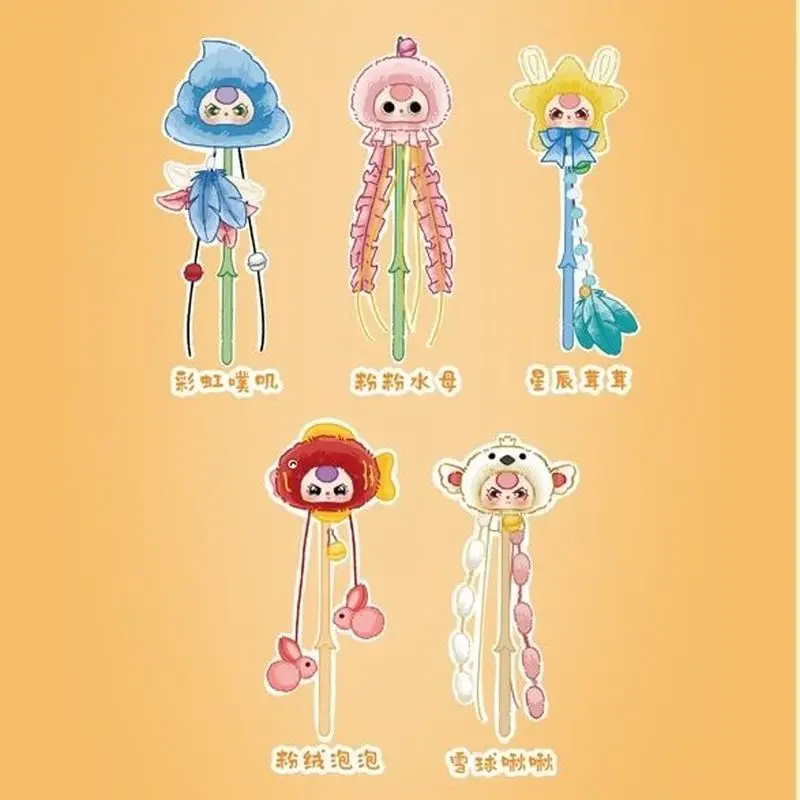 

New Baby Three Cat Teasing Stick Blind Box Cat Toy Bell Interactive Pet Supplies Cute Fun Cat Teaser Stick