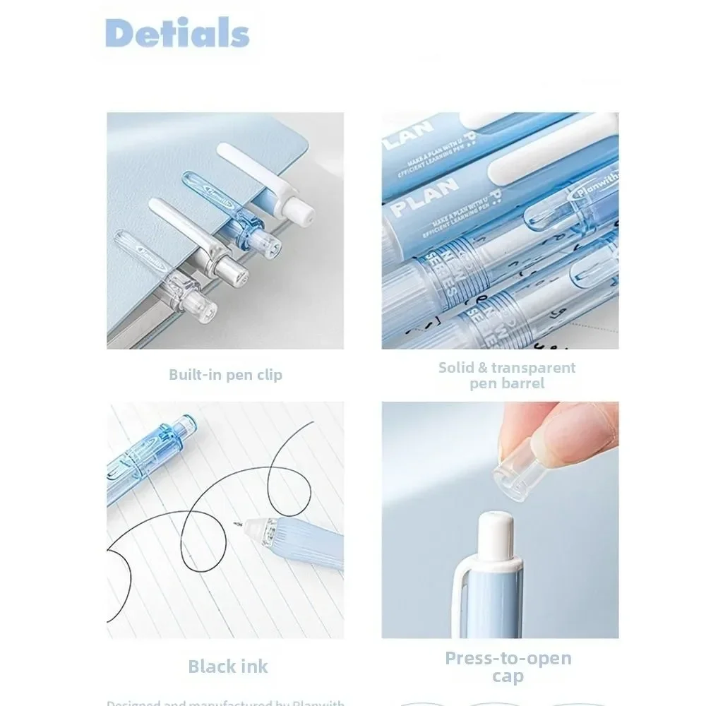 2pcs/set New 0.5mm ST Tip Chubby Pen Set Portable Quick-drying Gel Pen Smooth Writing Tools For School Office