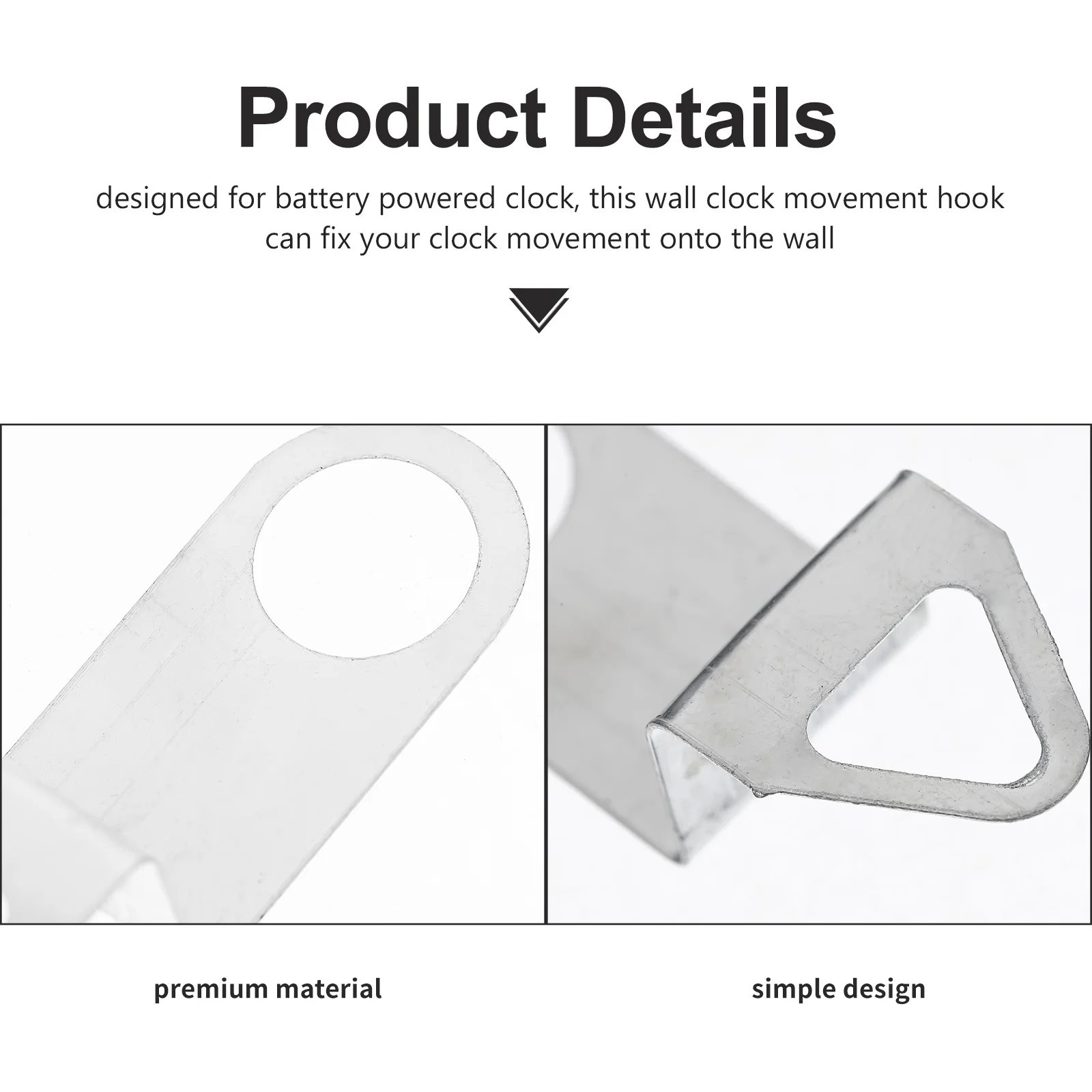 

5pcs Movement Hook Powered Parts Durable Metal Hook Diy Kit Wall Repair Hardware Clock Mechanism Hanger Replacement Kit