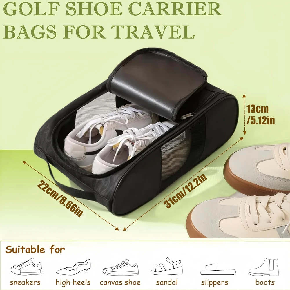1PCS Golf Shoe Bag for Men Women, Mesh Shoe Bags for Travel, Water Proof Ventilation Golf Shoes Bag, Outdoor Shoe Carrier