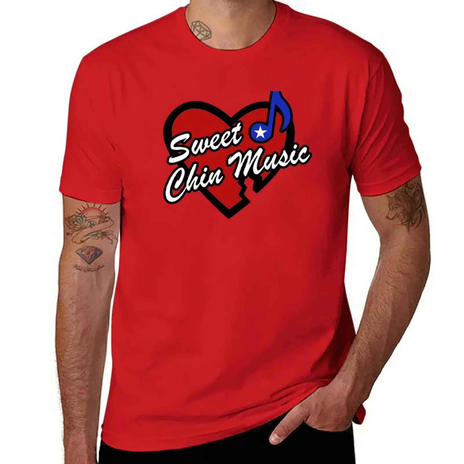 

New Sweet Chin Music T-Shirt tees quick drying t-shirt black t shirts Short t-shirt t shirts for men graphic