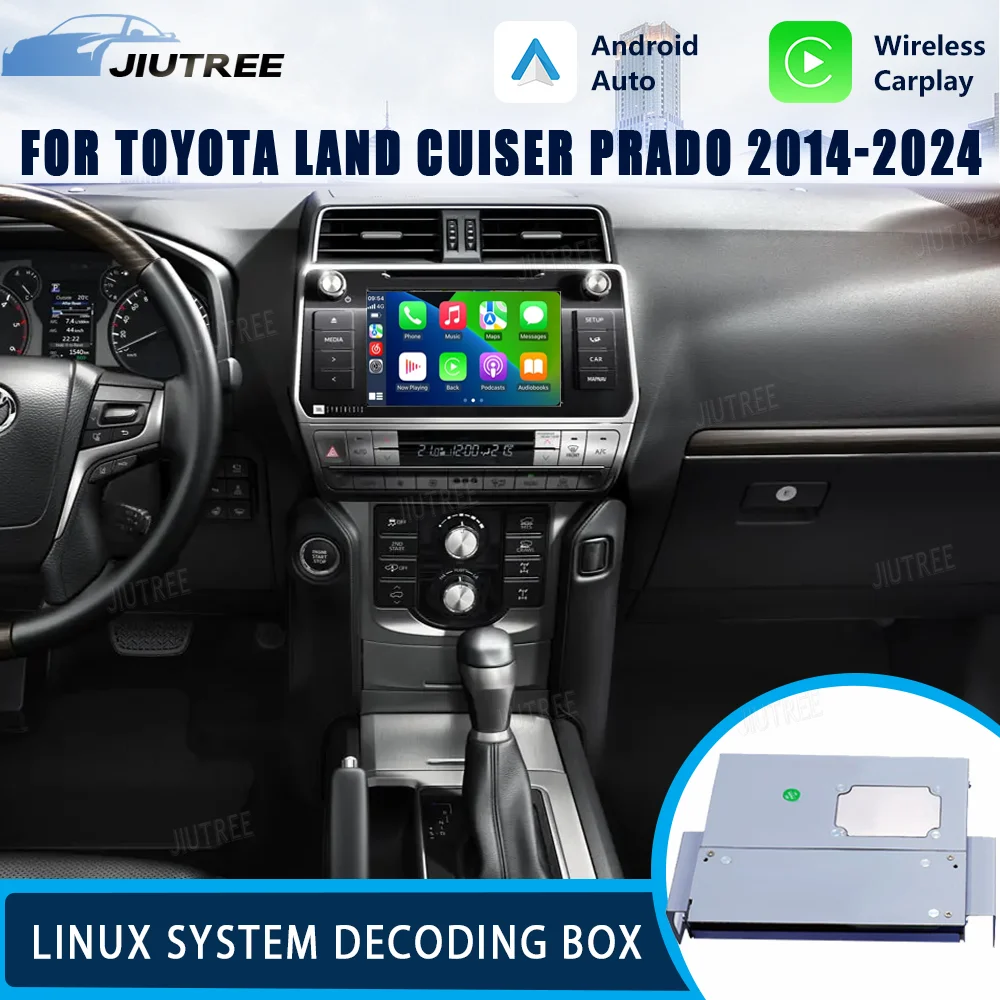 Linux System For Toyota Land Cruiser Prado 2014-2024 Wireless Apple CarPlay Android Auto Stereo Upgrade Oem screen Retrofit