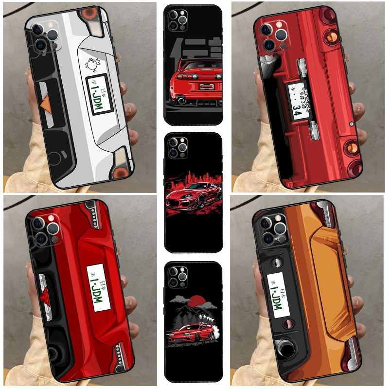 Car Back Cartoon Art JDM Case For Oppo A74 A94 A54 A80 A60 A40 A18 A38 A58 A78 A98 A96 A76 A16 A15 A17 A57 A77 A5 Pro