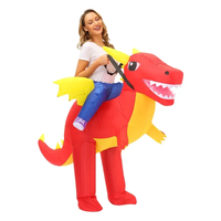 Riding on Dinosaur Inflatable Cosplay Costume Women Dinosaur Clothes Holiday Show Party Christmas Valentine's Day Halloween