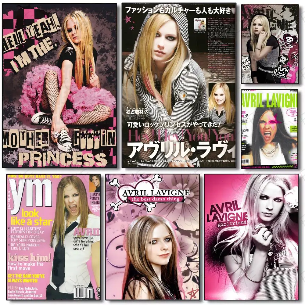 singer pop punk A-Avril Lavigne Poster Painting Wall Art Mural for Living Room Home Decor and Gifts