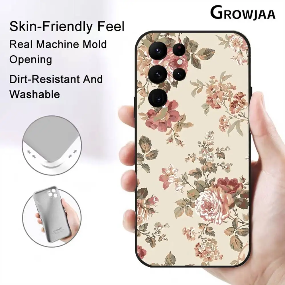 Vintage-style Roses phone case for Samsung Galaxy S25 S24 S22 S23 Ultra S21 S20 Plus 5G