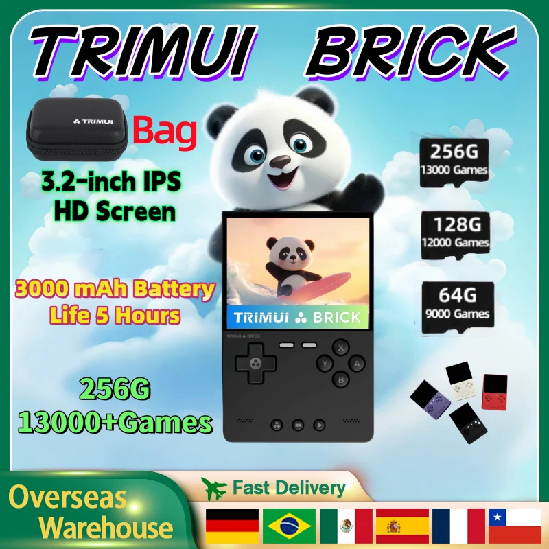 TRIMUI BRICK Retro Handheld Game Console Portable Video Player Game Consoles Open Source 3.2 Inch Palm Phone Boy Gifts New