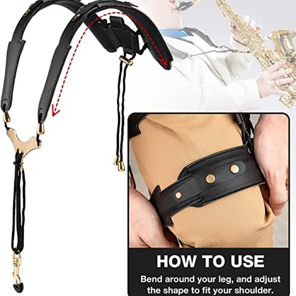 Double Shoulder Harness Strap, Padded Reducing Neck Stress with Metal Beam, Baritone Tenor Alto Saxophone