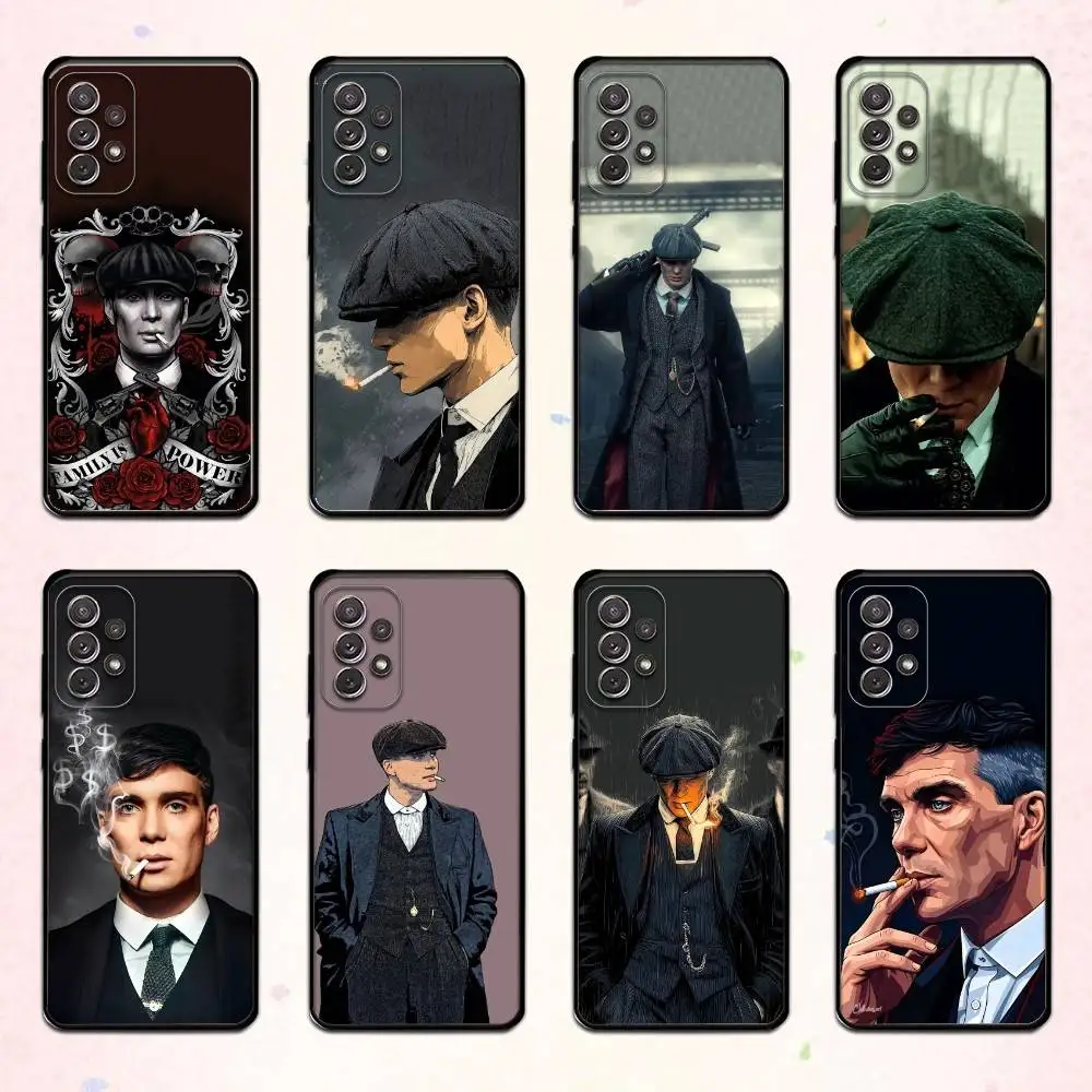 

T-Thomas S-Shelby Peaky Blinders Phone Case For Samsung S 25,24,23,22,30,21,10,9,Ultra,Plus,Lite,FE,4,5 G Soft Black Case