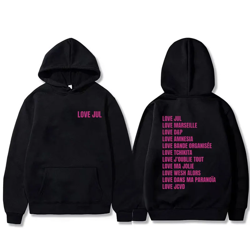 

Love Jul Double Sided Print Hoodie Men Women's Hip Hop Pop Music Sweatshirt Male Vintage Casual Fleece Cotton Pullover Hoodies