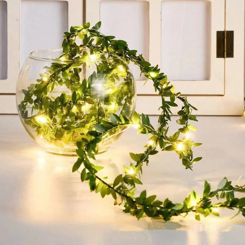 

Artificial Leaf Flower Fairy Led String Lights Christmas Decorations Garland for Home Outdoor Wedding Party Room Decor Navidad