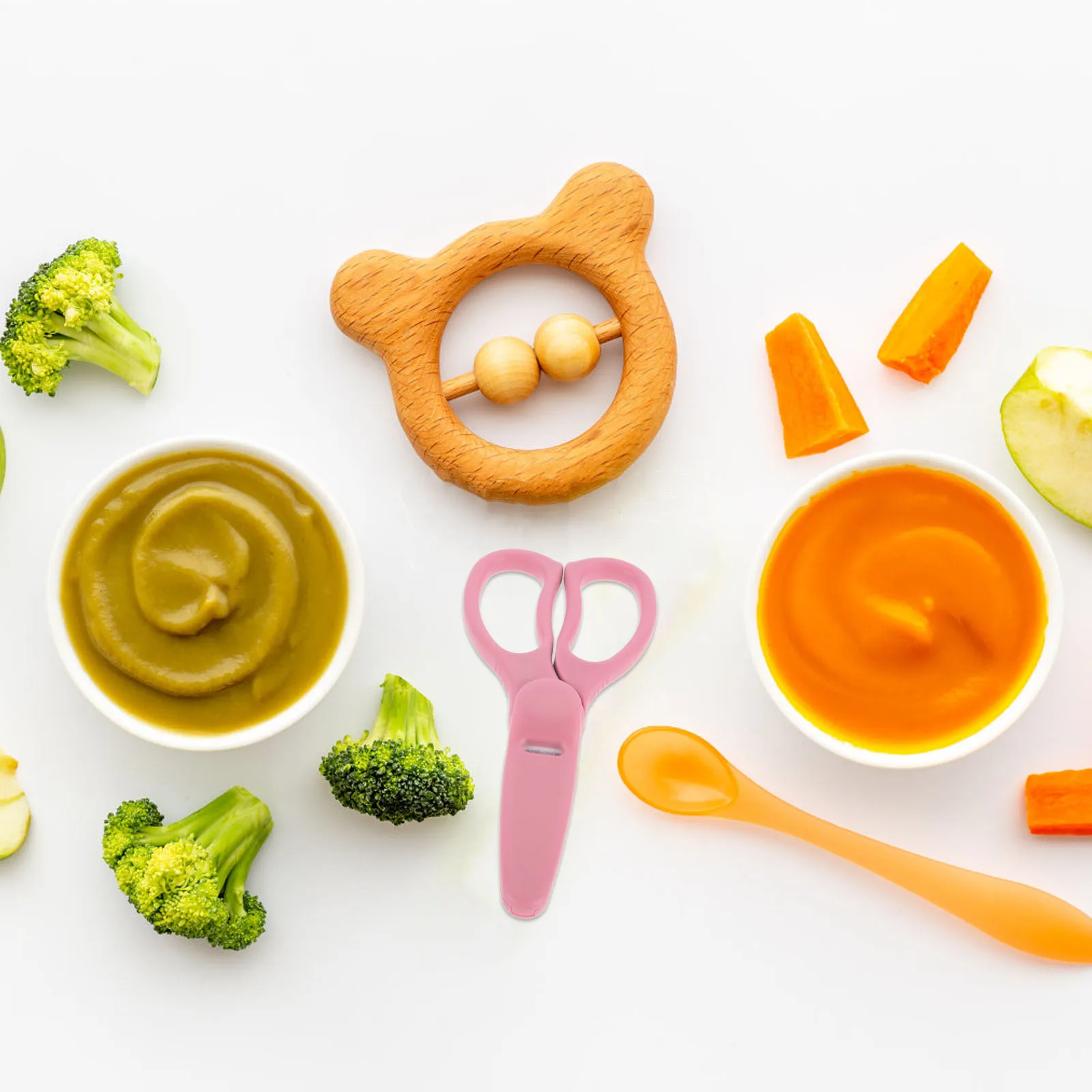 

Ceramic Baby Food Supplement Scissors Pink Portable Detachable Cutter Baby Food Prep Scissors Travel Home Use Toddler Scissor