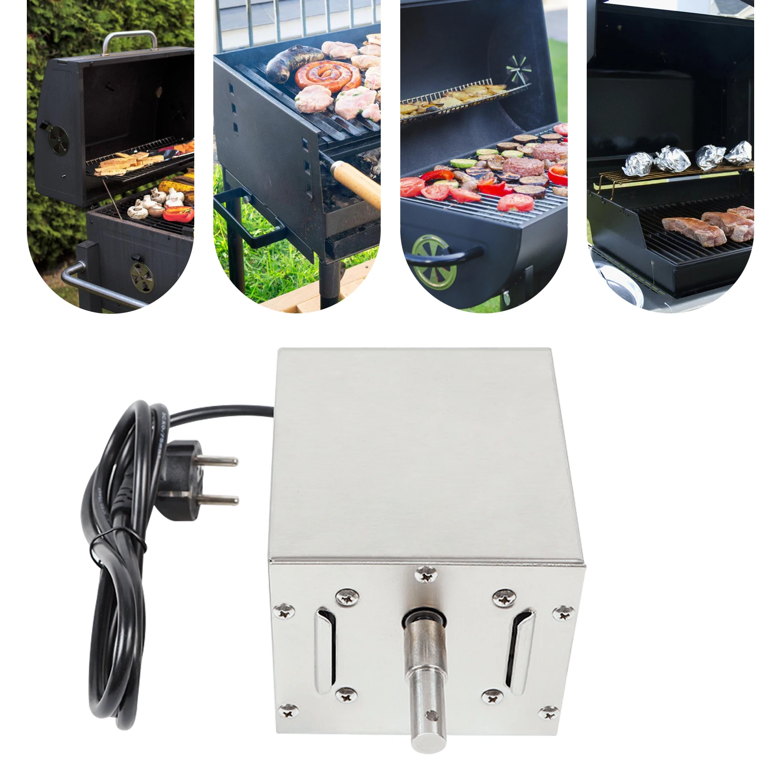 25W 220V Stainless Steel Electric Grill Motor 60kg Electric Motor Rotisserie Motor BBQ Rotisserie Motor for Home Picnic Use