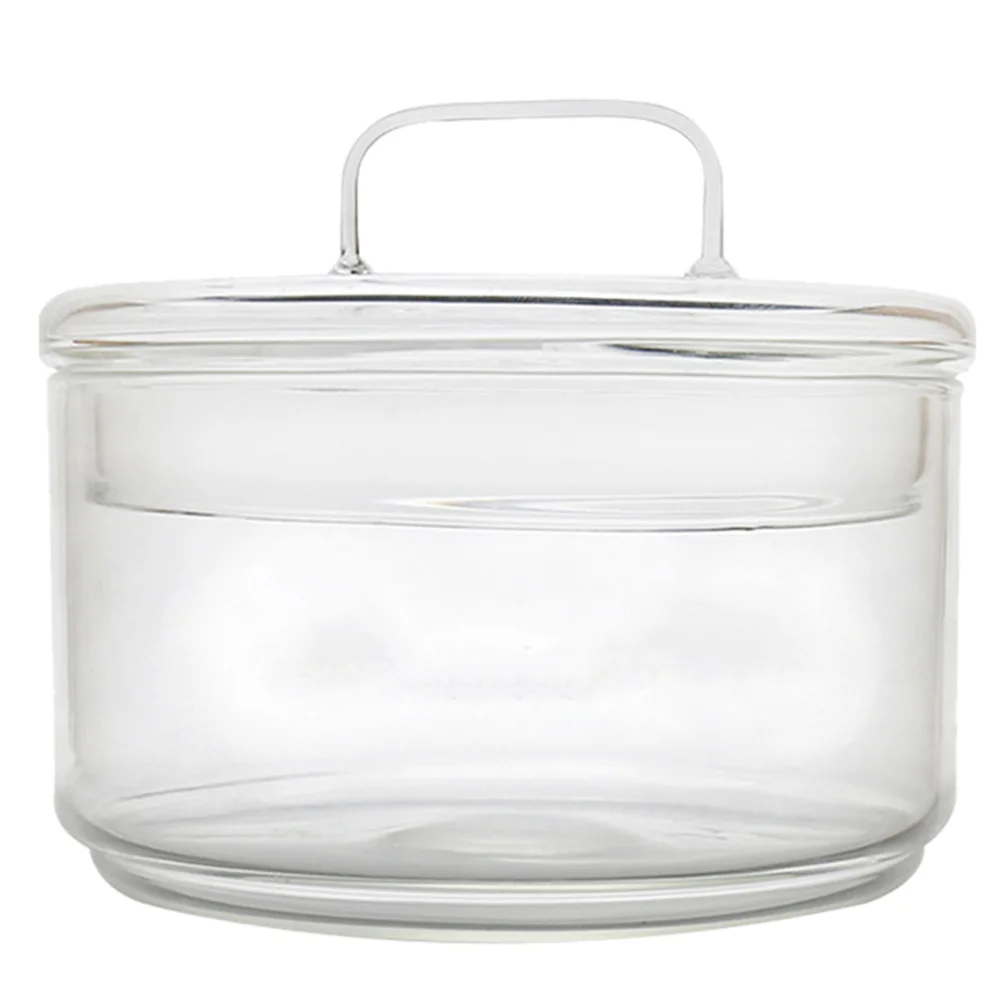

1Pcs Glass Bowl with Lid Transparent Multifunctional Heat Resistant 400C Dishwasher Safe Salad Snack Storage Container