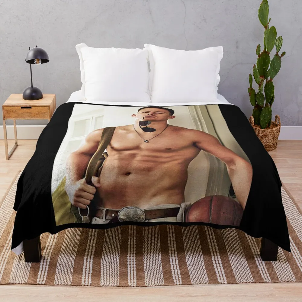 Channing Tatum Shirtless Classic Throw Blanket Decorative Sofa Blanket For Sofa Thin Large Blanket