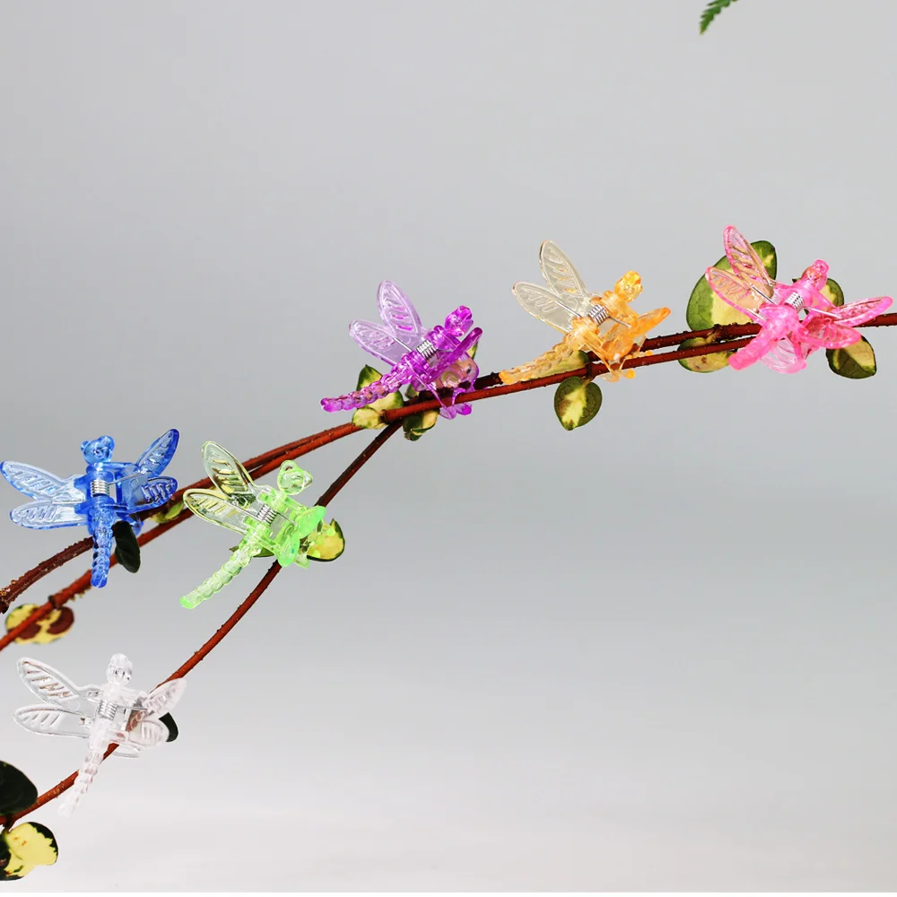Orchid Clips Reusable Plastic Dragonfly Clamps for Indoor Plant Support Flower Vine Stem Climbing Decoration Clips Garden Tools