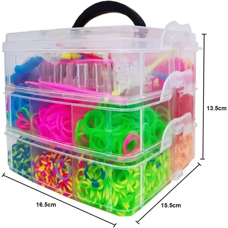 ชุดทำสร้อยข้อมือยาง DIY สำหรับเด็ก - ของเล่นตัวต่อสายยางยืดหลากสี อุปกรณ์ทำสร้อยข้อมือทำมือ เสริมสร้างสมาธิเด็ก