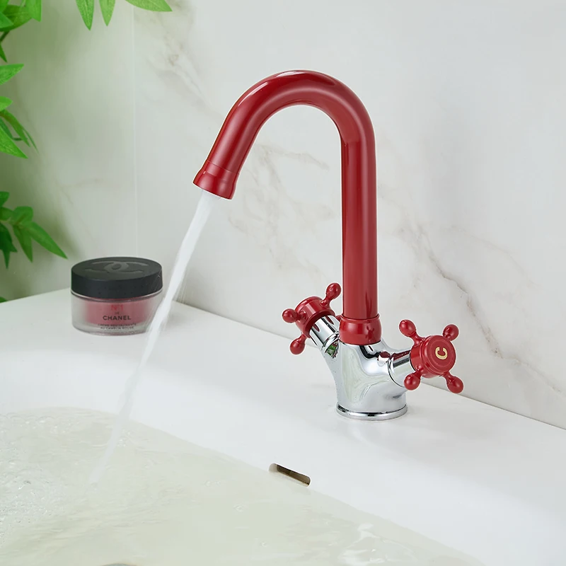 TOLM Black Golden White Brass Basin Faucet Deck Mounted Art Bathroom Vessel Sink Mixer Tap Single Handle Hot Cold Water Tap