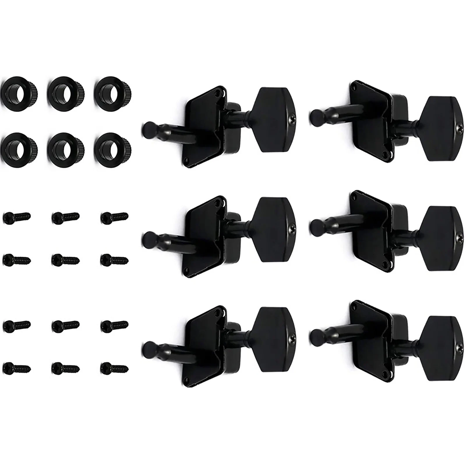 6個入り 3L 3R 半閉鎖式チューナーマシンヘッド エレキギター/フォークギター/アコースティックギター用弦調整ペグ チューニングパーツ