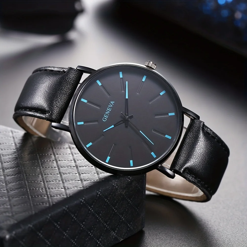 

Men's Slim Belt Round Quartz Wrist Watch