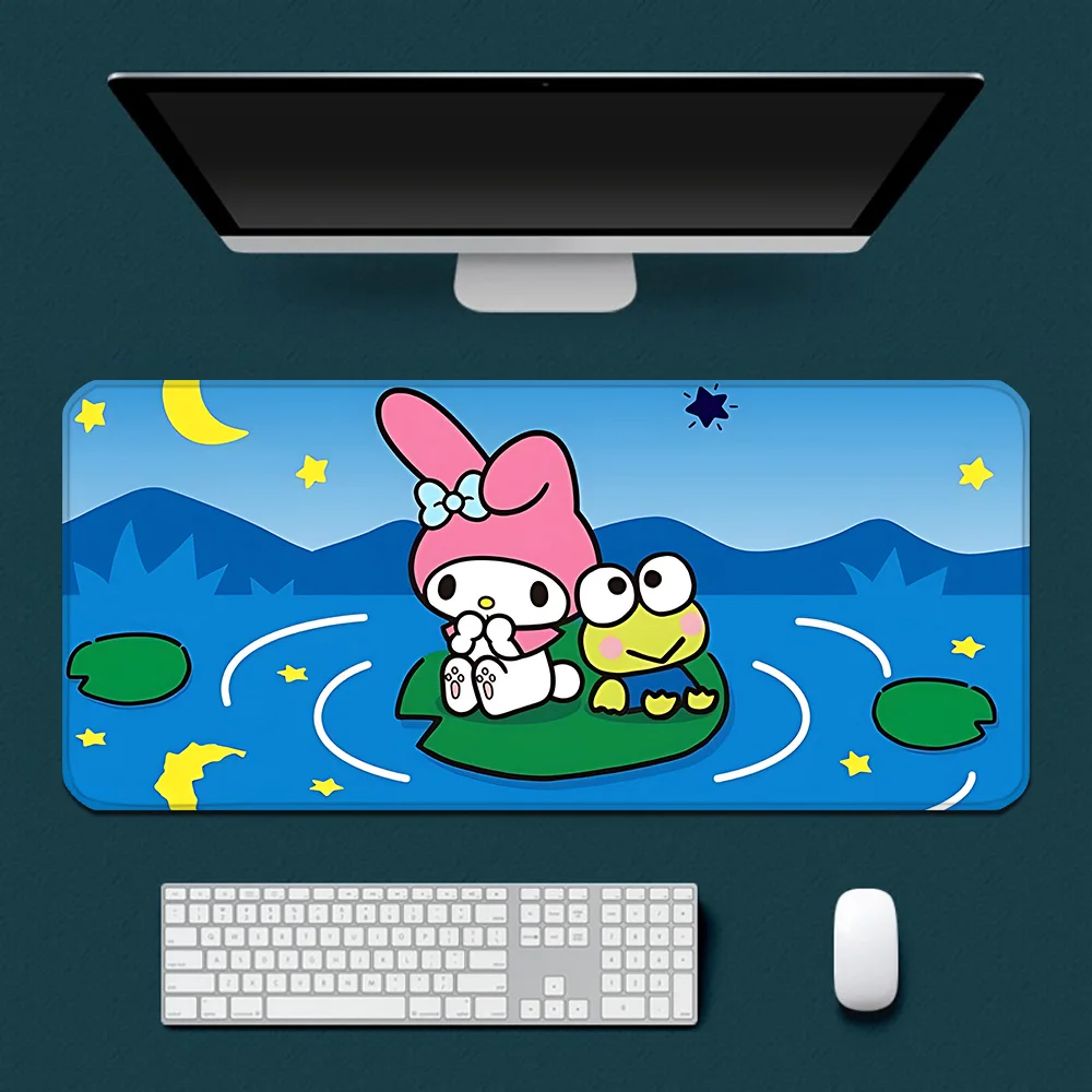 Sanrio Kero Kero Keroppi Mousepad HD Printing Computer Gamers Locking Edge Non-slip Mouse Pad XXL90x40cm Keyboard PC Desk Pad