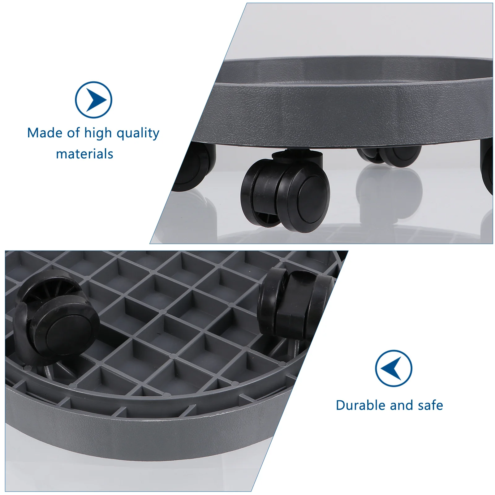 

Thick Heavy Duty Flower Pot Tray Durable Eco Friendly Plant Holder for Patio Balcony Rolling Pot Stand with Casters