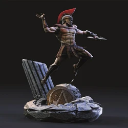 Resin Model Kit Ancient Figures Spartan Warrior Battle Scene 1/24 75mm Miniatures GK Unassembled and Unpainted Toys Gifts