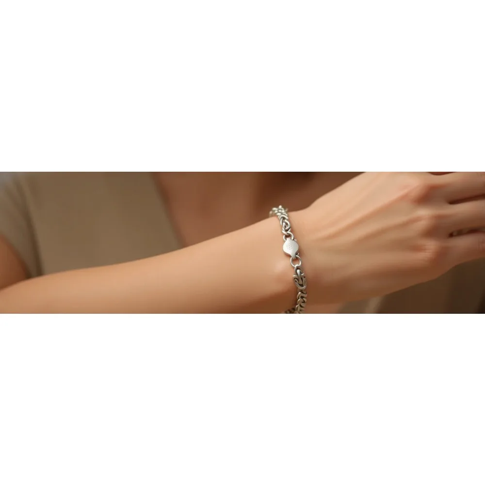 

Итальянский браслет-цепочка из стерлингового серебра 925 пробы, плоское плетение «Византийское», 4 мм, для женщин и подростков, сделано в Италии