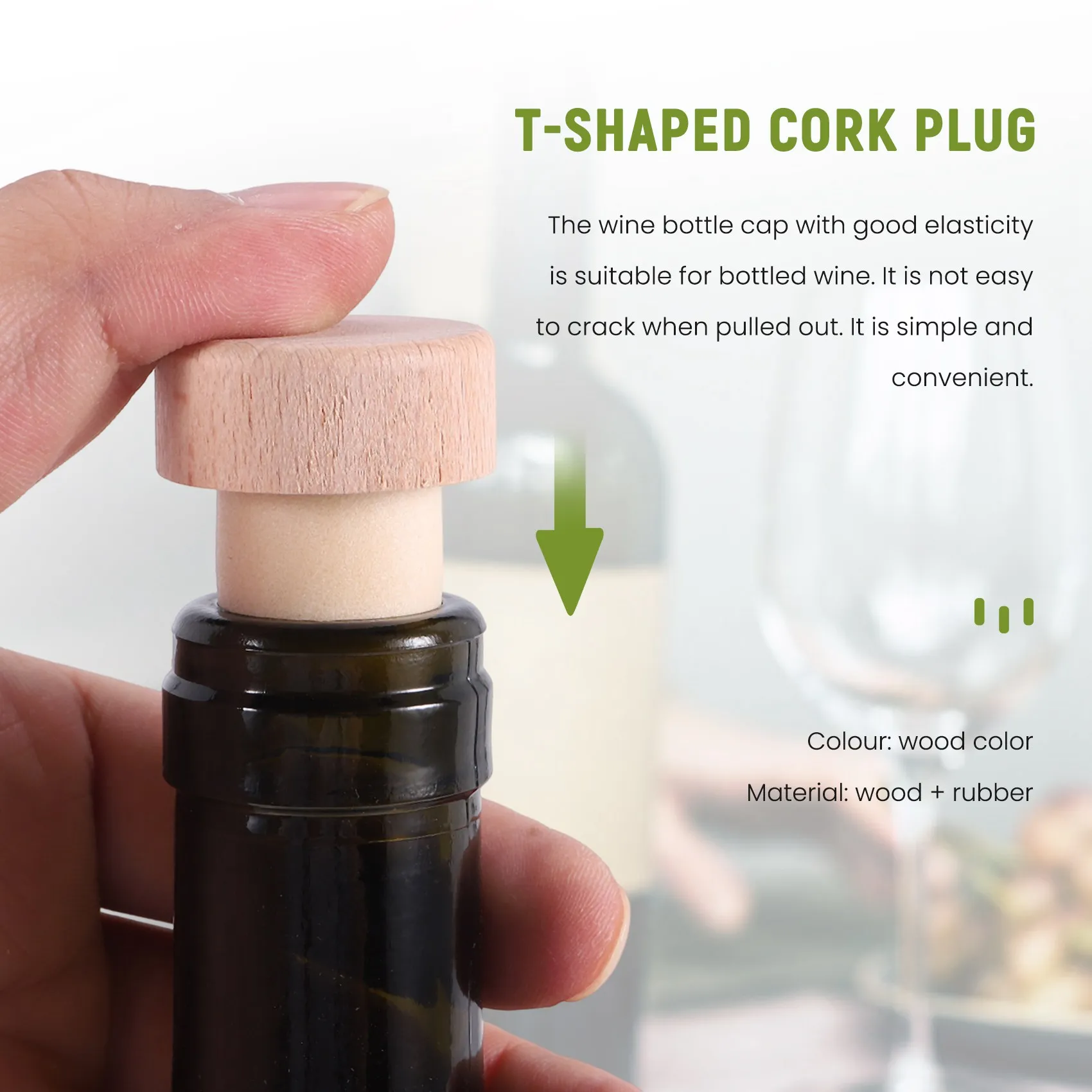 20 Pieces T Shape Wine Corks Tasting Corks T Shape Wine Corks with Beech Top Wooden Wine Bottle Stopper Stoppers Bottle