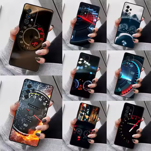 Cool Speedometer Phone Case For Samsung Galaxy S23 S21 S20 FE S24 S22 Ultra Note20 S10 S9 S8 Plus A40 A52 A12 A13 A53