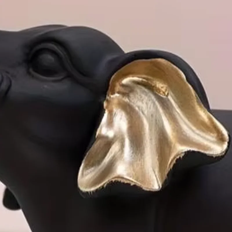 

Elephant Ornament Golden Animal Design Resin Figurine Symbolizing Good Luck Strength Resin Elephant Sculpture Home Decoration
