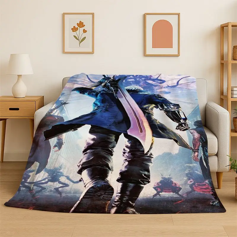 Game D-Devil May Cry DMC Gamer Flannel Blanket Soft Warm Throw Blanket for Bedroom Living Room Bed Travel Camping Picnic Gift