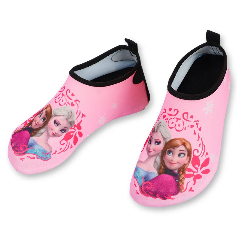 Disney SpiderMan Children\'s Beach Quick Drying Aqua Shoes Frozen Elsa Swimming Baby Toddler Shoes Indoor Floor Shoes 24-35