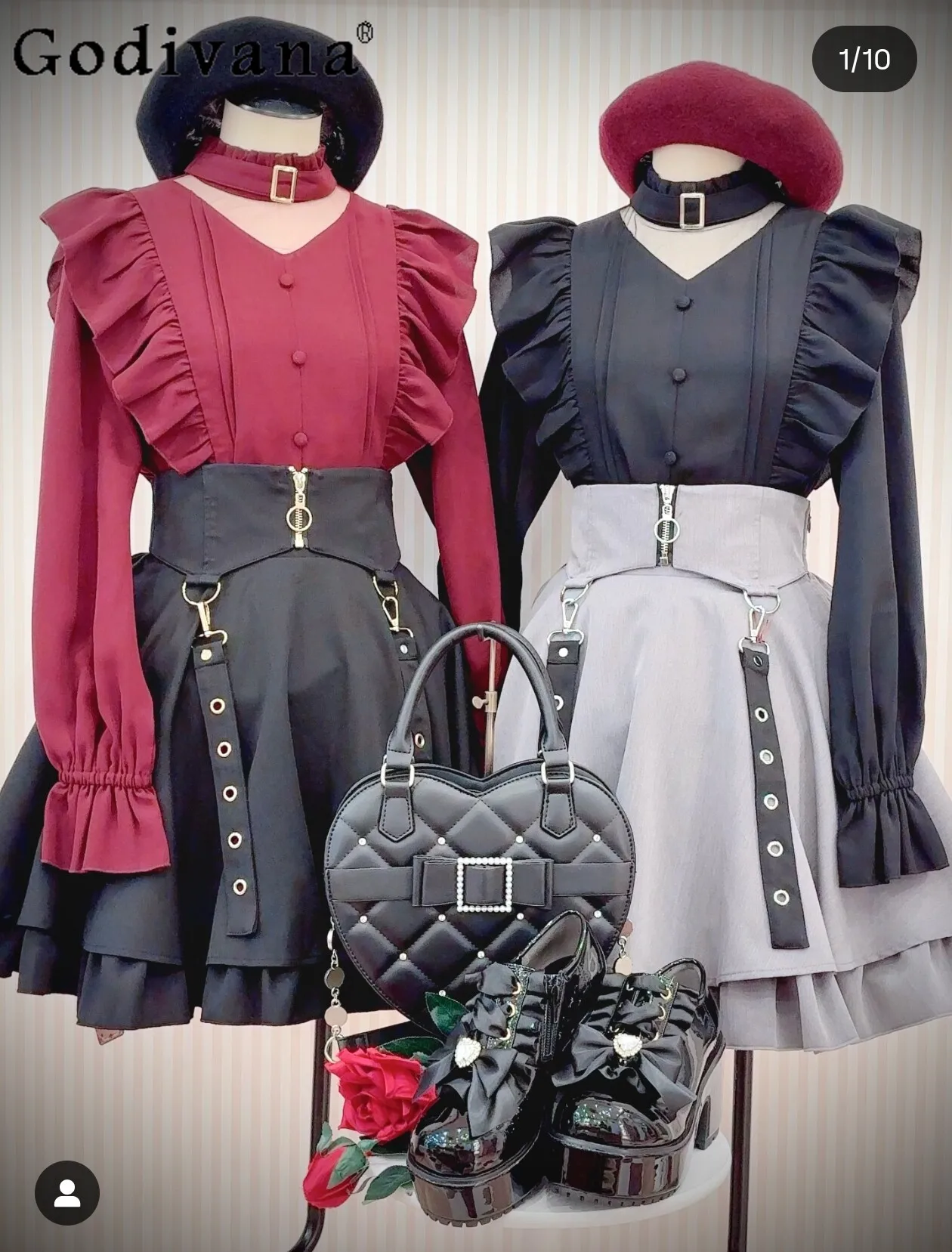 

2026 Spring New Japanese Original Design Retro High-Waisted Skirt Sweet and Cute Versatile Lolita Skirt for Girls