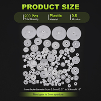 200pcs Plastic Gear Set Small Worm Motor Gears Module 0.5 for DC Motor DIY Accessories Model Toys RC Car Robot