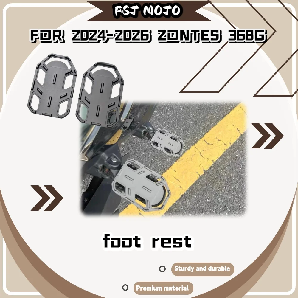 For ZONTES 368G 2024-2026 Scooter Big Size Foot Pedal Multi Groove Anti-Slip Surface Prevent Foot Slip On Mud Road
