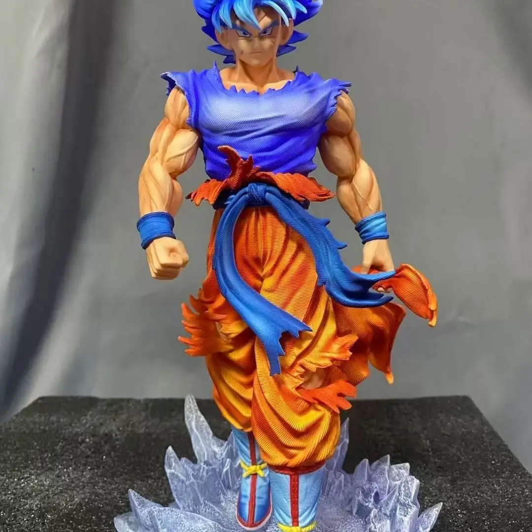 

32cm Super Blue Son Goku Dragon Ball Action Figure - Collectible Super Saiyan Goku Gk Statue Model Toy Gift For Anime Fans