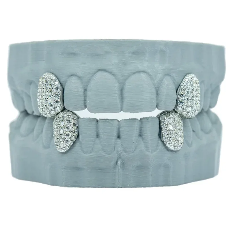 Hot-selling explosion full of D-color moissanite personalized hip-hop street rap tiger tooth braces