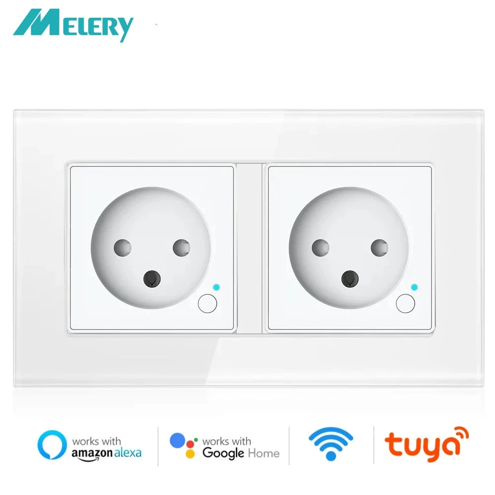 

Melery Tuya Wi-Fi Smart Israel WallSwitch Розетка ЕС Розетка USB Type-C PD20W ChargePort для Iphone Alexa Dot GoogleHome