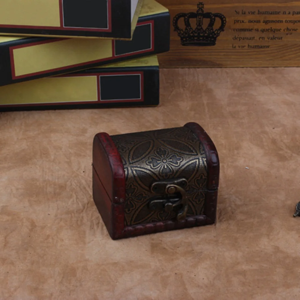 2Pcs Jewelry Organizer Box Retro Wooden Small Compact Jewelry Case Ring Holder Storage for Earrings Pills Trinket Gift for Women