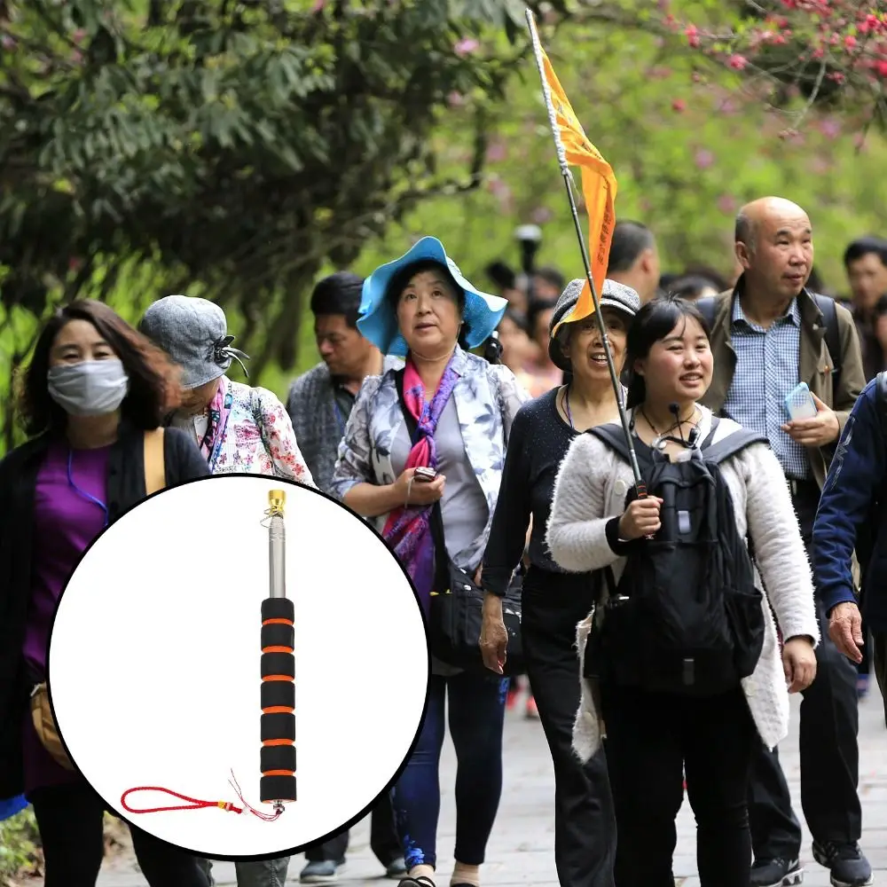 Flags Windsock 1.6/2/2.5/3 Meters Handheld Windsock Teachers Pointer Tour Guide Flagpole Handheld Flag Pole Telescopic Flag Pole