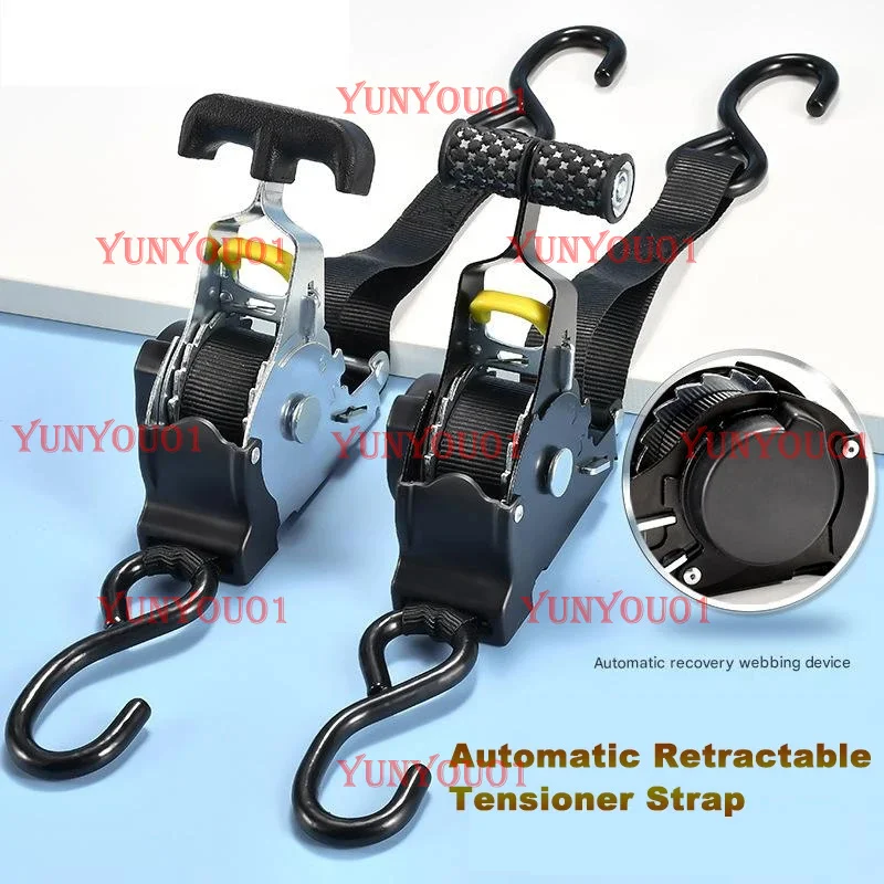 Auto Straps For Cargo Tape Retractable Belts For Load Luggage Strap Ratchet Tensioner Belt For Motorcycles Ratchet Strap For Car
